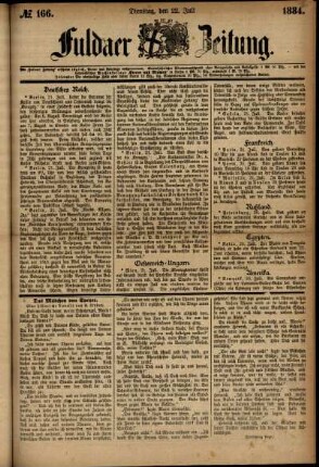 Ausgabe vom Dienstag, den 22. Juli 1884.