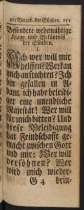 Besondere wehemühtige Klage und Bekäntniß der Sünden