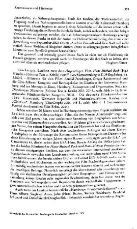 CineGraph, Lexikon zum deutschsprachigen Film, hrsg. von Hans-Michael Bock : München, Ed. Text u. Kritik, 1984