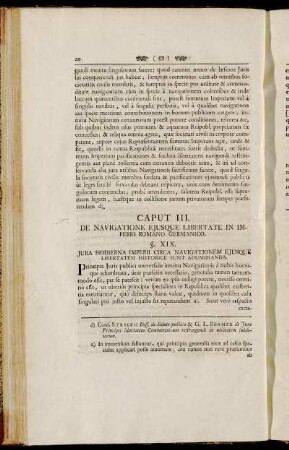 Caput III. De Navigatione Ejusque Libertate In Imperio Romano Germanico.