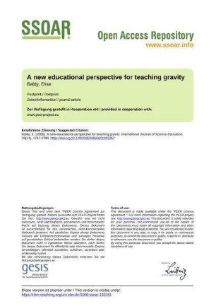 A new educational perspective for teaching gravity