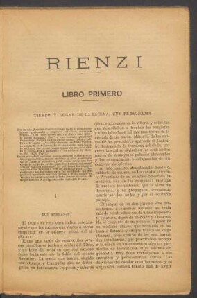 Libro primero - Tiempo y lugar de la escena, sus personajes