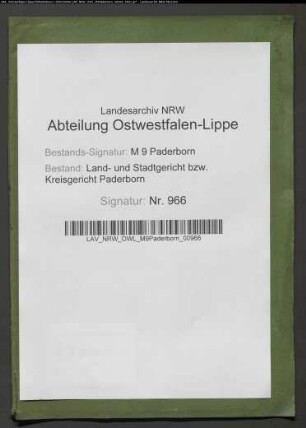 Spezialteilung der Gemeinheit Winkhauser Bruch bei Winkhausen