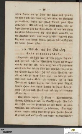 Die Retirade und der Edel-Hof
