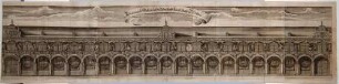 Darstellung der Hoffassade des Langen Ganges im Stallhof des Residenzschlosses in Dresden-Altstadt, 1586-1591 erbaut, Blick nach Norden, aus der Weck`schen Chronik