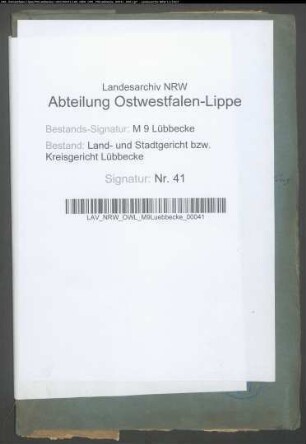 Separationsrezess der Feldmark der Gemeinden Holsen und Kümmerdingsen