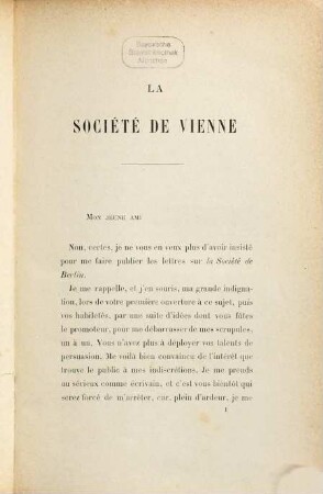 La société de Vienne : Augmenté de lettres inédites