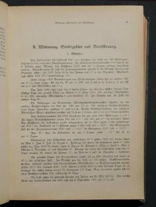 II. Witterung, Stadtgebiet und Bevölkerung.