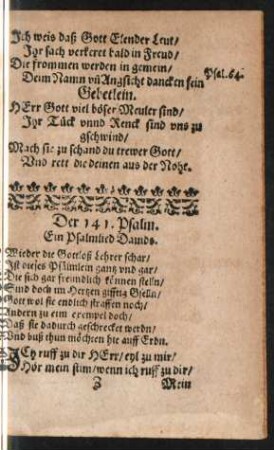 Der 141. Psalm. - Der 150. Psalm.