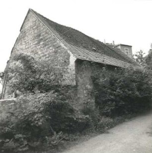 Dresden-Trachau, Alttrachau 20. Gehöft (1867). Scheune. Straßenansicht (Rückseite)