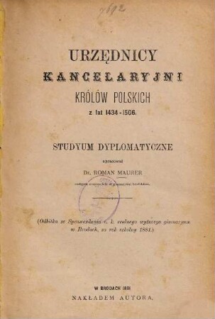 Urzędnicy Kancelaryjni Królów polskich z lat 1434 - 1506