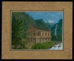 Molkenhaus - ländlicher Gasthof Monatskonkurrenz Juli 1832: Perspektivische Ansicht