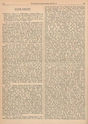 415-417 [Rezension] Schaeffer, Claude F.-A., Enkomi-Alasia