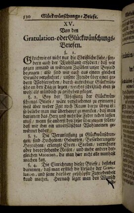 XV. Von den Gratulation- oder Glückwünschungs-Briefen.