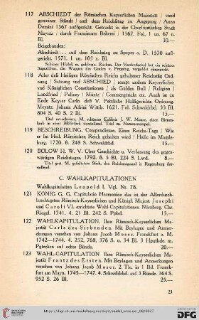 C. Wahlkapitulationen (Nr. 121-128)