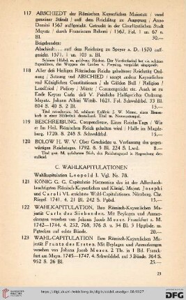C. Wahlkapitulationen (Nr. 121-128)