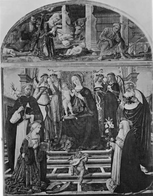 Thronende Madonna zwischen Heiligen