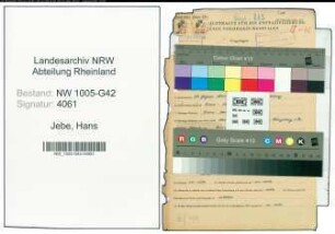 Entnazifizierung Hans Jebe , geb. 29.08.1911 (Techn.Angestellter)