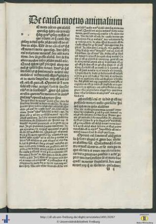 De causa motus animalium.