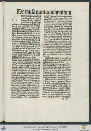 De causa motus animalium.