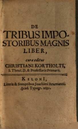 De Tribus Impostoribus Magnis Liber