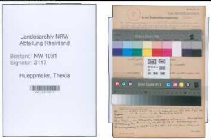 Entnazifizierung Thekla Hueppmeier , geb. 06.08.1912 ()