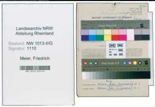 Entnazifizierung Friedrich Meier , geb. 15.11.1914 (Klempner)