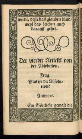 Der vierdte Artickel von der Absolution.