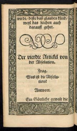 Der vierdte Artickel von der Absolution.