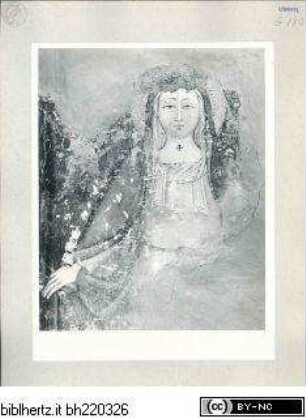 Freskenfragmente mit Heiligendarstellungen, Thronende Madonna; Schutzmantelmadonna