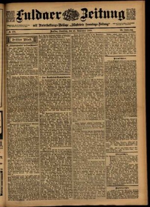 Dritte Ausgabe vom Samstag, den 25. November 1899.