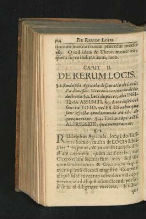 Caput II. De Rerum Locis.