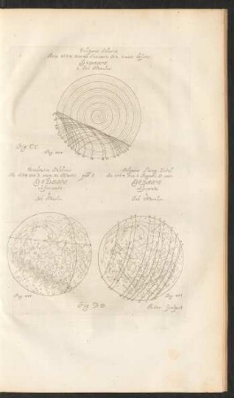 Fig. CC. Pag. 434. Eclipsis Solaris, Anno 1664, Die 28 Januarii St. n. mane observ. Gedani à Joh. Hevelio. Fig. DD. Pag 435. Occultatio Palilicii Ao. 1664, Die [...] vesp. 31 Martii post [...] Gedani, observata à Joh. Hevelio. Pag. 436. Eclipsis Lunae Total. Ao. 1664, Die 6 Augusti St. novo. Gedani, observata à Joh. Hevelio