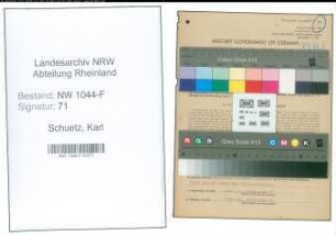 Entnazifizierung Karl Schuetz , geb. 06.10.1902 (Betriebsfuehrer)