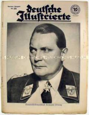 Wochenzeitschrift "Deutsche Illustrierte" mit einem Bildbericht über den 10. Reichsparteitag (Fortsetzung) und einem Porträt von Hermann Göring (Titelbild)