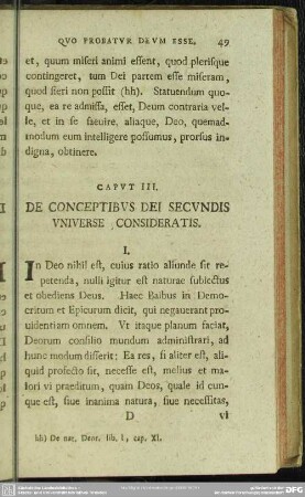 Caput III. De Conceptibus Dei Secundis Universe Consideratis