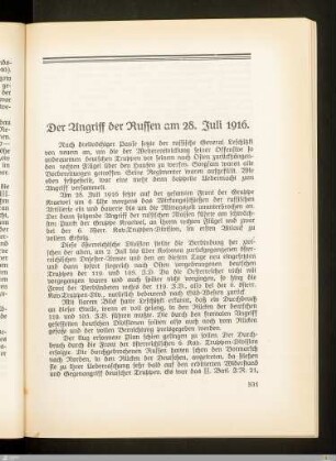 Der Angriff der Russen am 28. Juli 1916