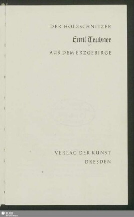 Der Holzschnitzer Emil Teubner aus dem Erzgebirge