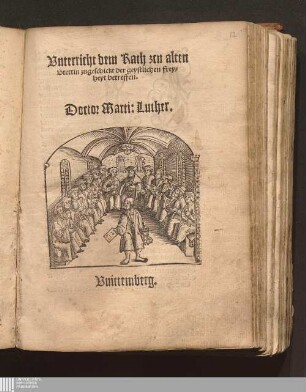 Vnterricht dem Rath zcu alten Stettin zugeschickt der geystlichen freyheyt betreffen