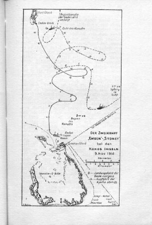 Der Zweikampf "Emden"-Sydney" bei den Kokos Inseln 9. Nov 1914