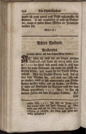 Achter Auftritt. Aristoteles.