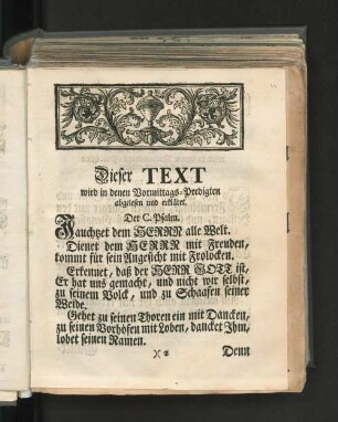 [Texte und Danck-Gebeth, Welche auf dem am 25sten Junii des jetzlauffenden 1730sten Jahres, ...]