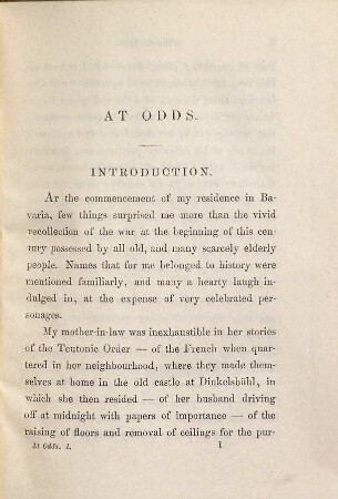 At odds : a novel, 1