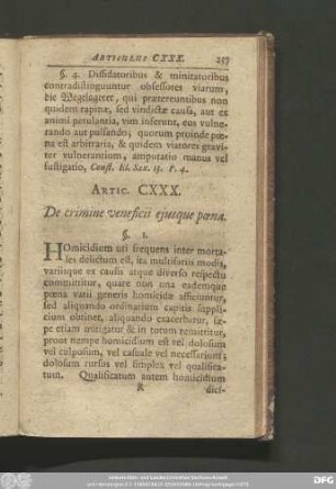 Artic. CXXX. De crimine veneficii eiusque poena.