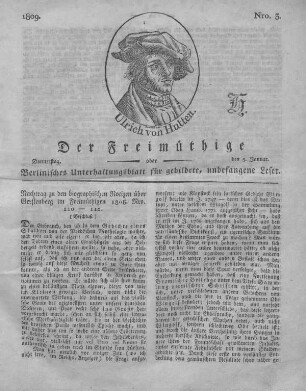 Nro. 3., Donnerstag, den 5. Januar 1809
