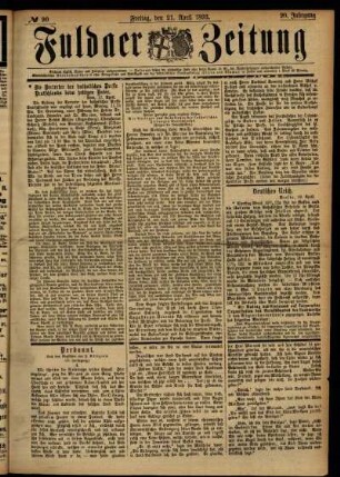Ausgabe vom Freitag, den 21. April 1893.