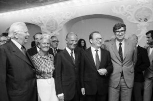 Freiburg: Rathaus, Späth, Böhme, Oberbürgermeister Keidel, Frau Keidel, Lugger, Graf