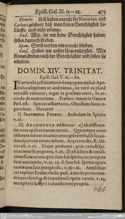 Domin. XIV. Trinitat. Epist. Gal. V. 16-fin.