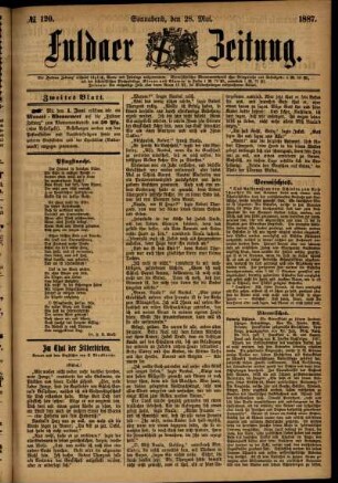 Ausgabe vom Samstag, den 28. Mai 1887.