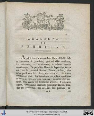 Analecta De Febribus.